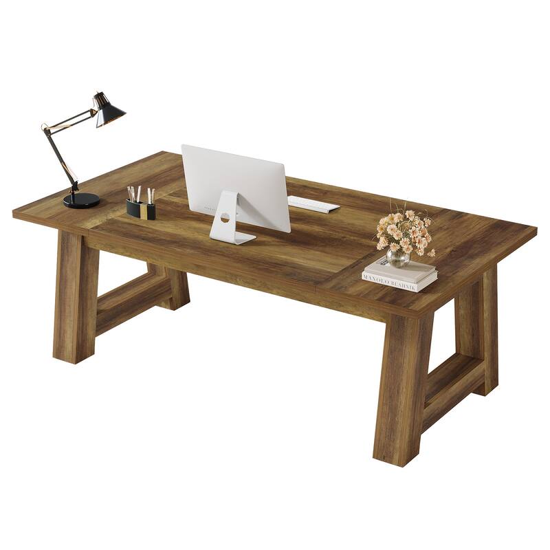 70.8" Executive Desk, Large Home Office Computer Desk, Modern Business Workstation Writing Table