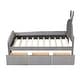 preview thumbnail 18 of 20, Velvet Rabbit-Shaped Twin Size Platform Bed with Drawers and Bed-End Storage Pocket