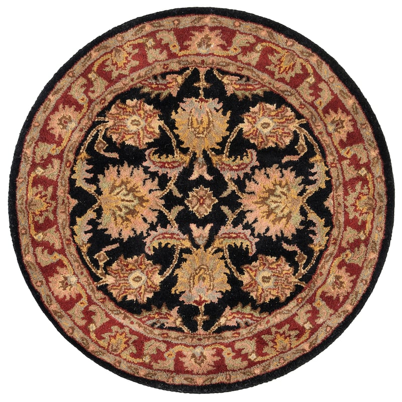 SAFAVIEH Handmade Classic Juliya Traditional Oriental Wool Rug - 4'6" x 6'6" Oval - Navy/Red