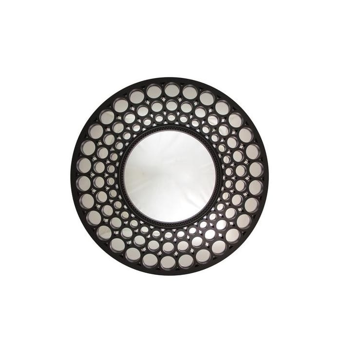 24.75" Glamorous Cascading Orbs Black Framed Round Wall Mirror