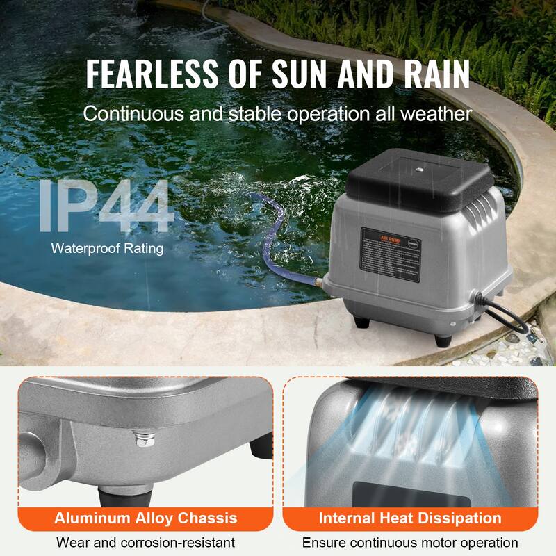 Linear Air Pump, Air Flow Septic Aerator Pump, Aeration System Water Gardens, Waste Treatment, Septic Tanks