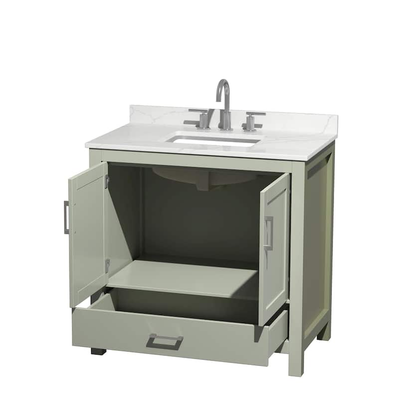 Sheffield 36-inch Single Vanity, 3 Hole Quartz Top