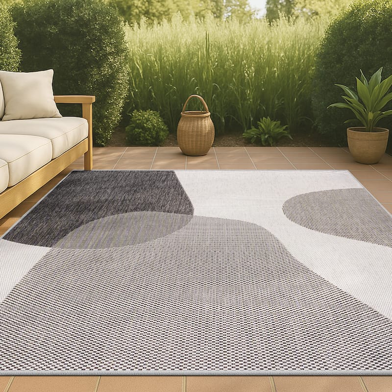 JONATHAN Y Zia Modern Geometric Organic Shapes Indoor/Outdoor Area Rug