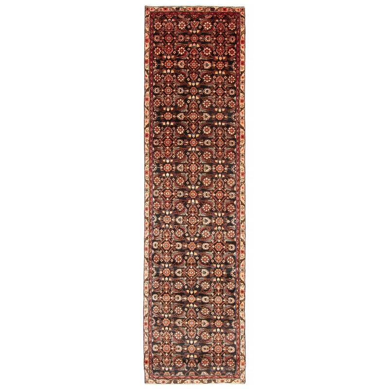 ECARPETGALLERY Hand-knotted Andelz Black Wool Rug - 3'0 x 11'6 - Black - 3'0 x 11'6