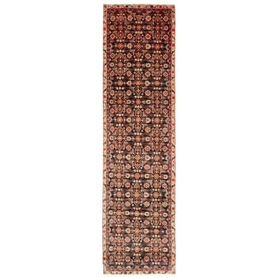 ECARPETGALLERY Hand-knotted Andelz Black Wool Rug - 3'0 x 11'6