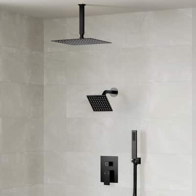 Triple-Function 10" & 6" Dual Shower Heads Shower Faucet Set, Ceiling Mount Shower System - 10" x 6"