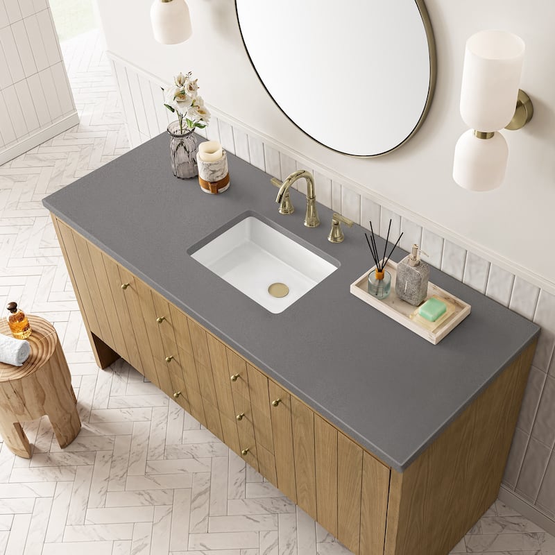 James Martin Vanities Hudson 60" Single Vanity, Light Natural Oak