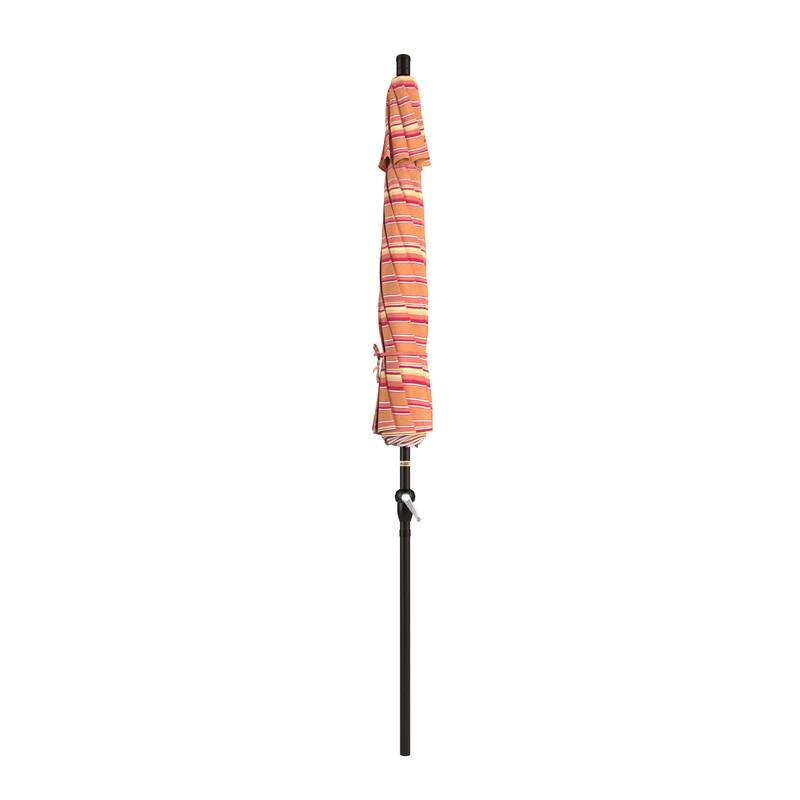 California Umbrella 9' Sunset Series Patio Umbrella Bronze Aluminum Frame and Ribs, Crank Lift Auto Tilt, Sunbrella Cilantro