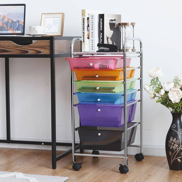 Shop Costway 6 Drawer Rolling Storage Cart Tools Scrapbook Paper