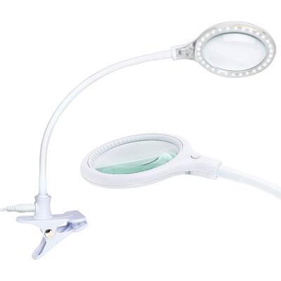 Brightech LightView Flex LED Magnifier Table Lamp - White
