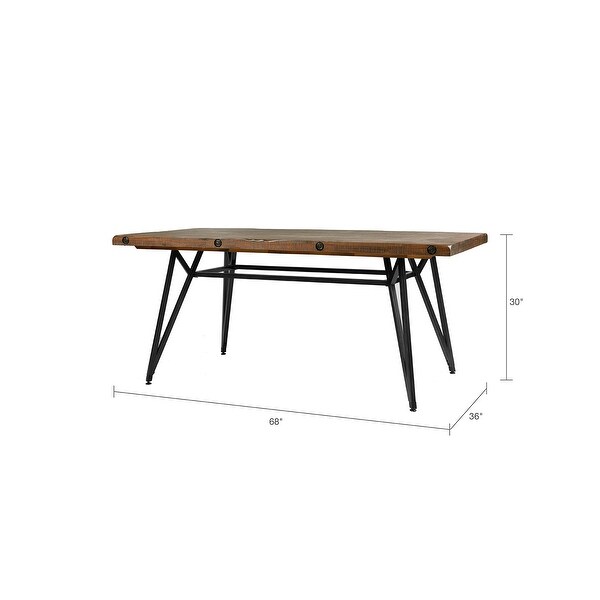 INK+IVY Reclaimed Brown Wood Gunmetal Trestle Dining Table