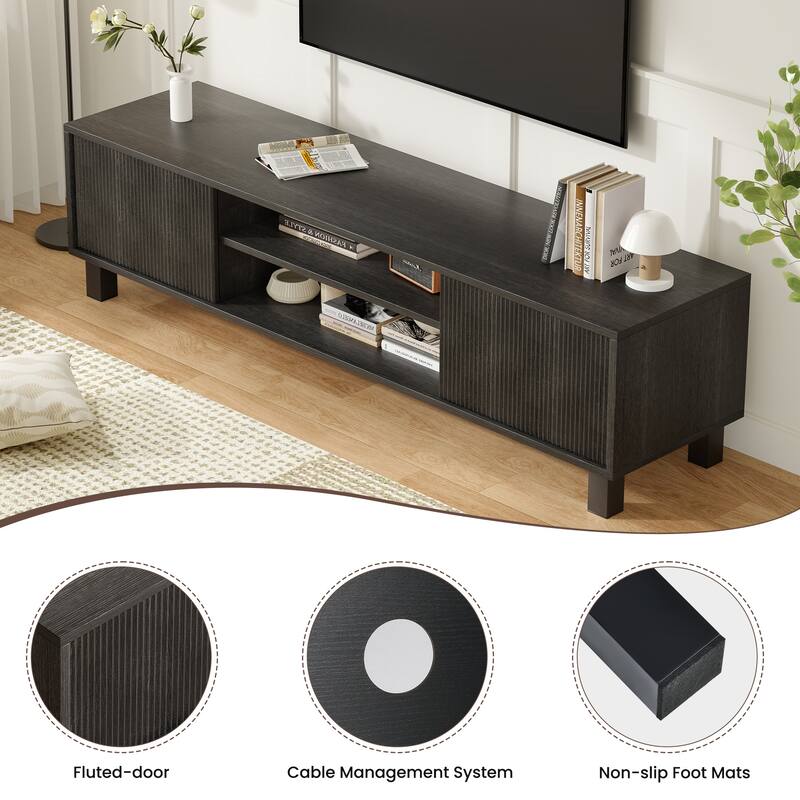 Mid-Century Modern 63" TV Stand Media Console Table Entertainment Center for Living Room