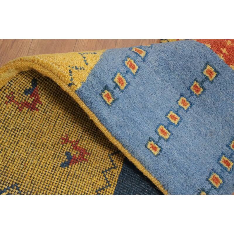 Hand Knotted Oriental 100% Wool Carpet Tribal Animal Pictorial Multi-Colored Gabbeh Area Rug - 4' 1'' X 2' 5''