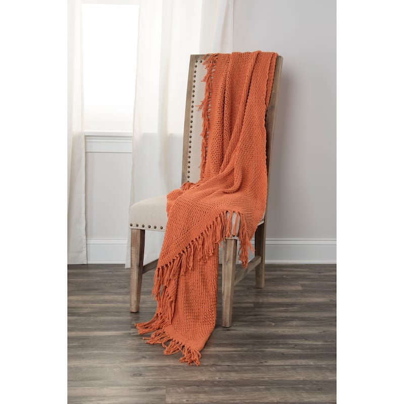 Rizzy Home Knitted Solid Color Throw, 50"X60"