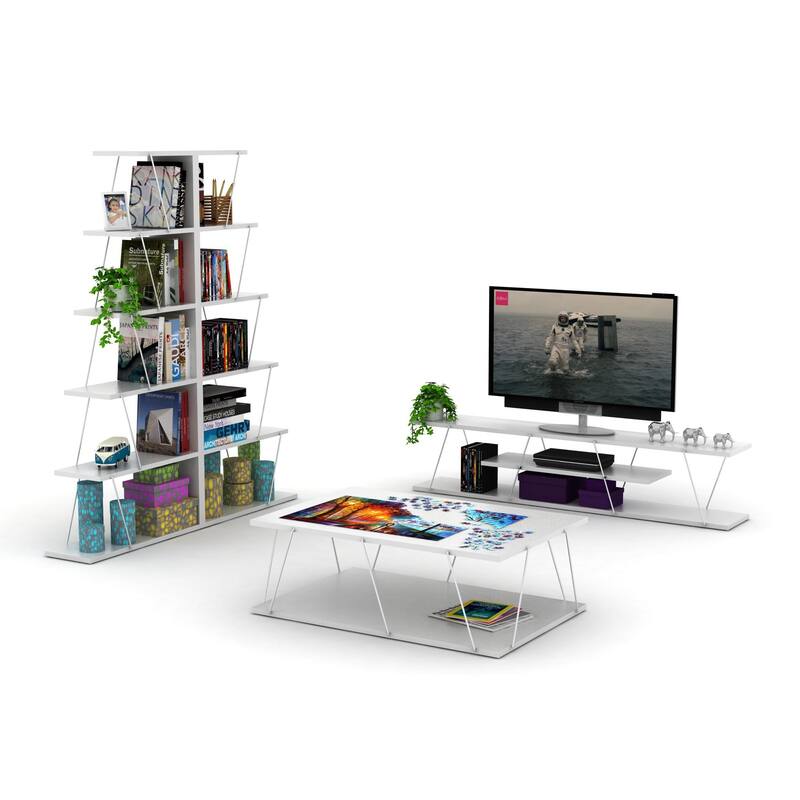 Modern 5 Tier Narrow Ladder Bookshelf
