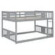 preview thumbnail 13 of 24, Wood Frame Bed Full Over Full Bunk Bed wLadder, Full-length Guardrail