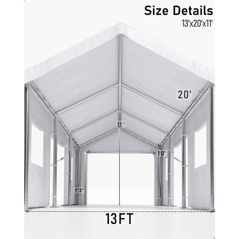 Carport 10'x20' 13'x20' Heavy Duty Portable Garage