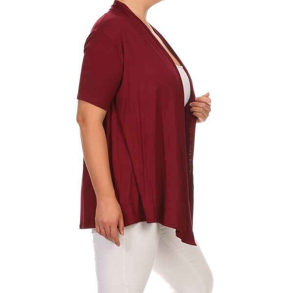 women's plus short sleeve cardigan