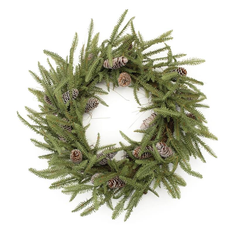 Pine and Pinecone Artificial Christmas Wreath - 24” - Unlit