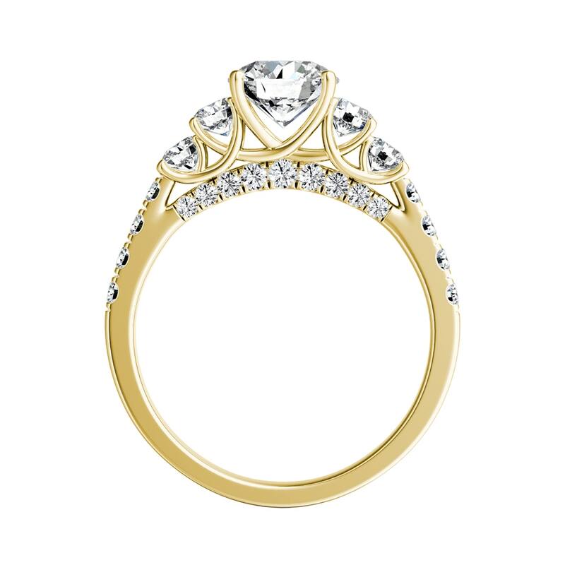 Auriya 14k Gold 2 1/4cttw 5-Stone Moissanite Engagement Ring