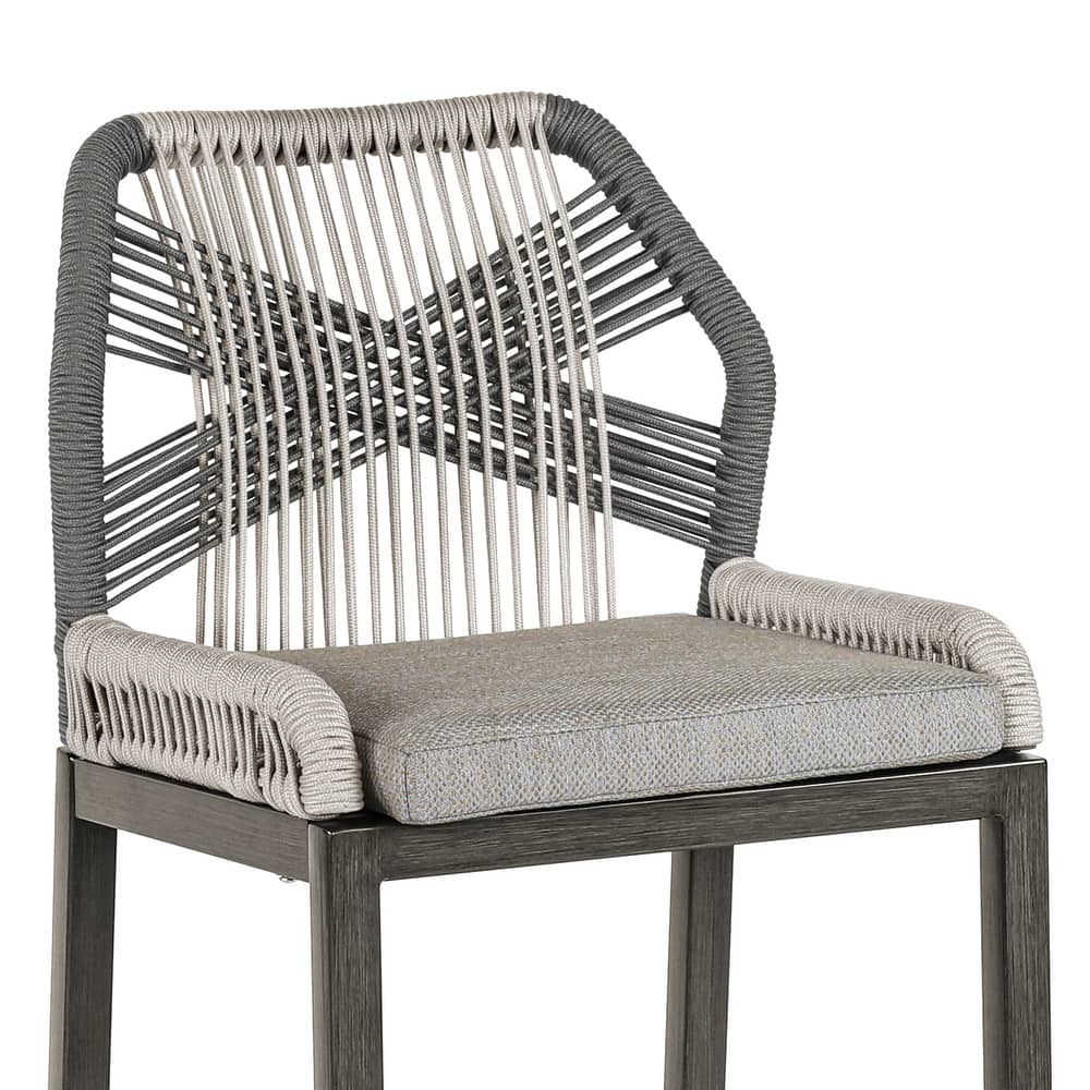 Modern Aluminum Counter Height Bar Stools, Upholstered Counter Stools with Back - 27.5"H