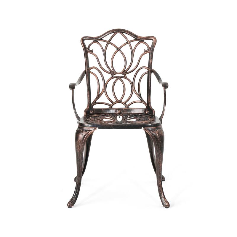 Tucson Cast Aluminum Outdoor Dining Chairs by Christopher Knight Home