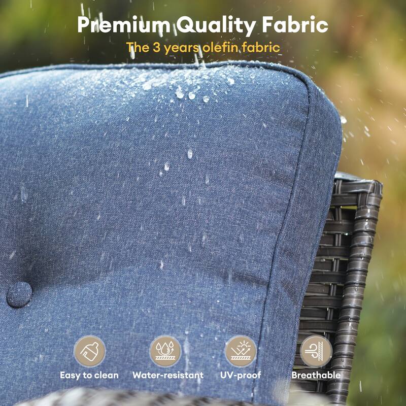 HOOOWOOO 8-piece Wicker Rattan Outdoor Furniture Patio Swivel Chair Set