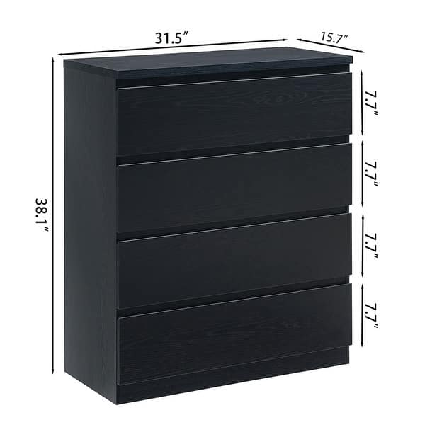 dimension image slide 0 of 3, 4-Drawer Vanity Desk, Handleless Design, Suitable for Bedroom and Living Room