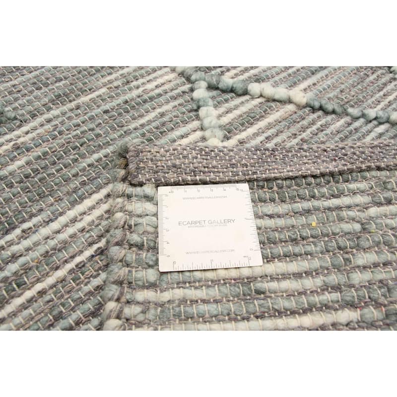 ECARPETGALLERY Braid weave Sienna Teal Wool Rug - 5'2 x 7'5