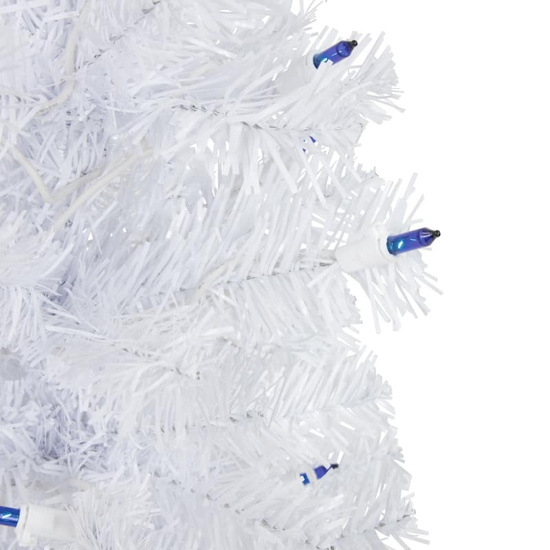 2' Pre-Lit Woodbury White Pine Slim Artificial Christmas Tree