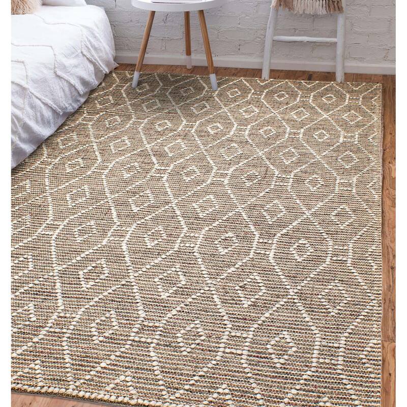 ECARPETGALLERY Braid weave Sienna Brown Wool Rug - 5'0 x 8'1