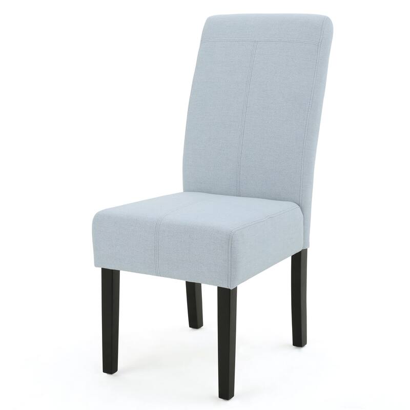Modern Dining Chairs, Armless Upholstered Dining Chairs with T-Stitch Design, for Dining Rooms, Set of 2, Light Blue