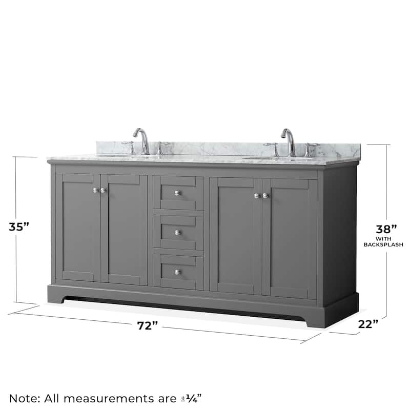 Wyndham Collection Avery 72" Free Standing Double Basin Vanity Set