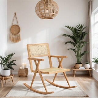 Slipping From Rocking Chair Modern Wood Rocking Chair with Anti-slip Footmats - Bed Bath & Beyond ...