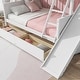 preview thumbnail 5 of 18, Twin over Full Bunk Bed with Slide, Rubber Wood Low Bunk Bed Frame Kids Bed with 2 Drawers & Shelves Storage for Boys Girls