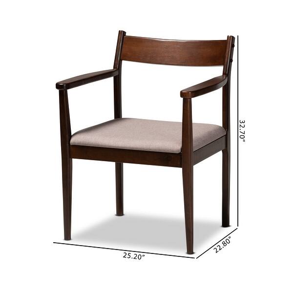 Coretta MidCentury Modern 2Piece Dark Brown Wood Dining Chair Set
