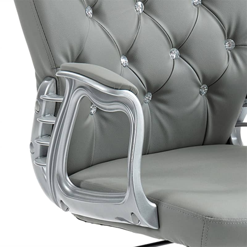 PU Adjustable Height Home Office Chair with Padded Armrests and Wheels