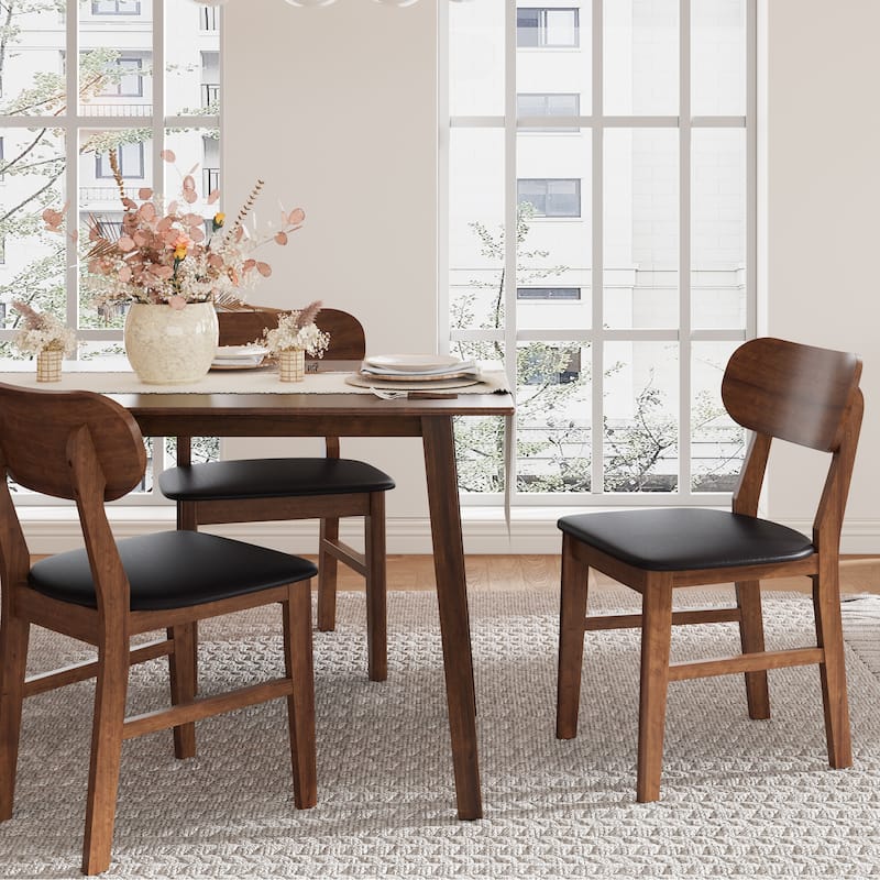 Rubber Wood Dining Chairs Set of 2