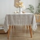 preview thumbnail 13 of 16, Enova Home High Quality Rectangle Cotton Linen Washable Tablecloth Stripe with Tassel for Home Party Wedding Dining Table Brown - 55" x 78" 