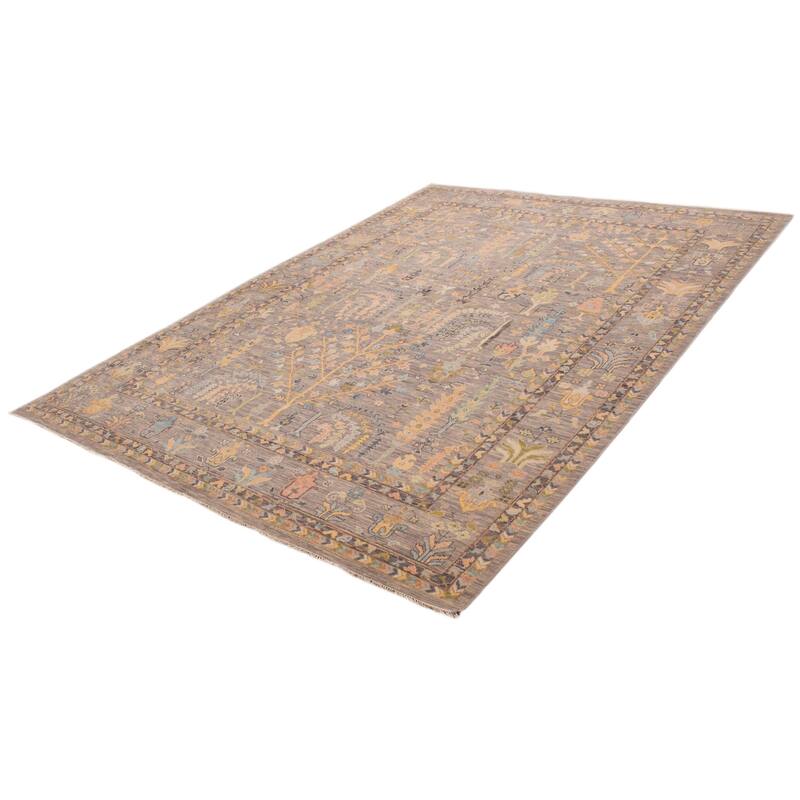 ECARPETGALLERY Hand-knotted Modern Oushak Grey Wool Rug - 10' x 14' 3"