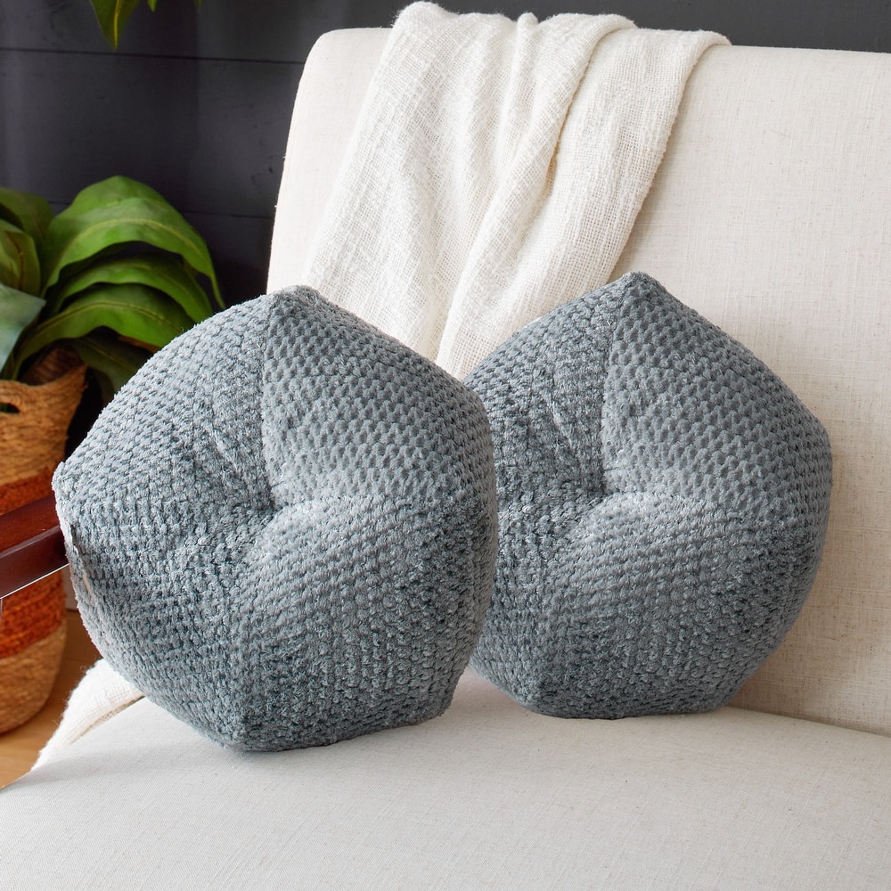 Sorra Home Velvet Shimmer Indoor Small Geometric Pillows (Set of 2)