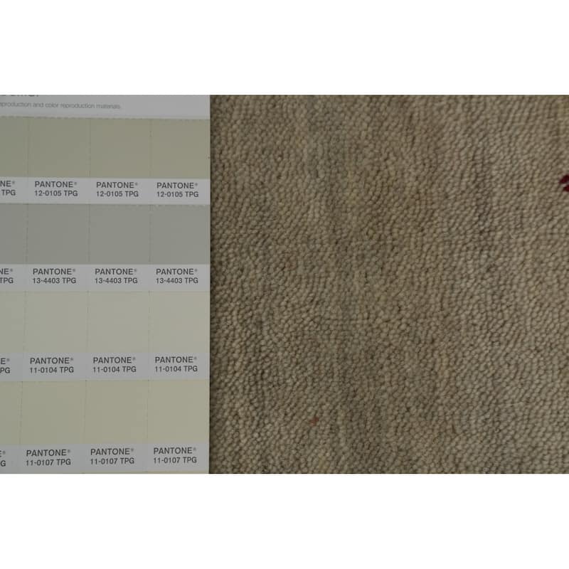 Hand Knotted Oriental 100% Wool Carpet Tribal Animal Pictorial Beige & Ivories Gabbeh Area Rug - 11' 10'' X 12' 3''