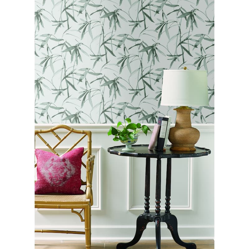 Menton Vinyl Bamboo Ink Wallpaper 27 in x 27 ft = 60.75 sq ft