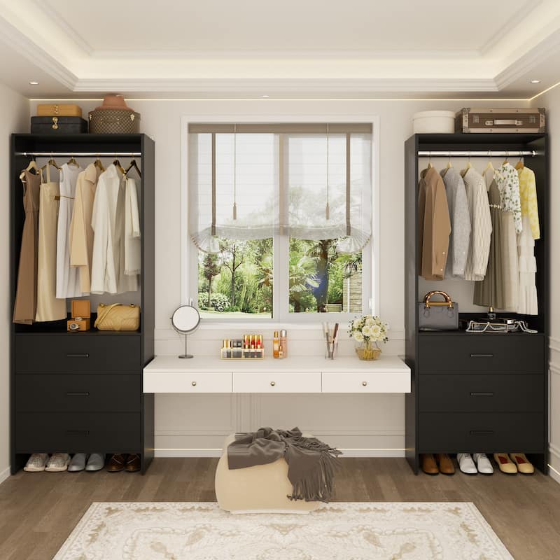 Cimly Freestanding Closet Sytem, Closet Organizer Wardrobe for Walk-in and Reach-in Closet