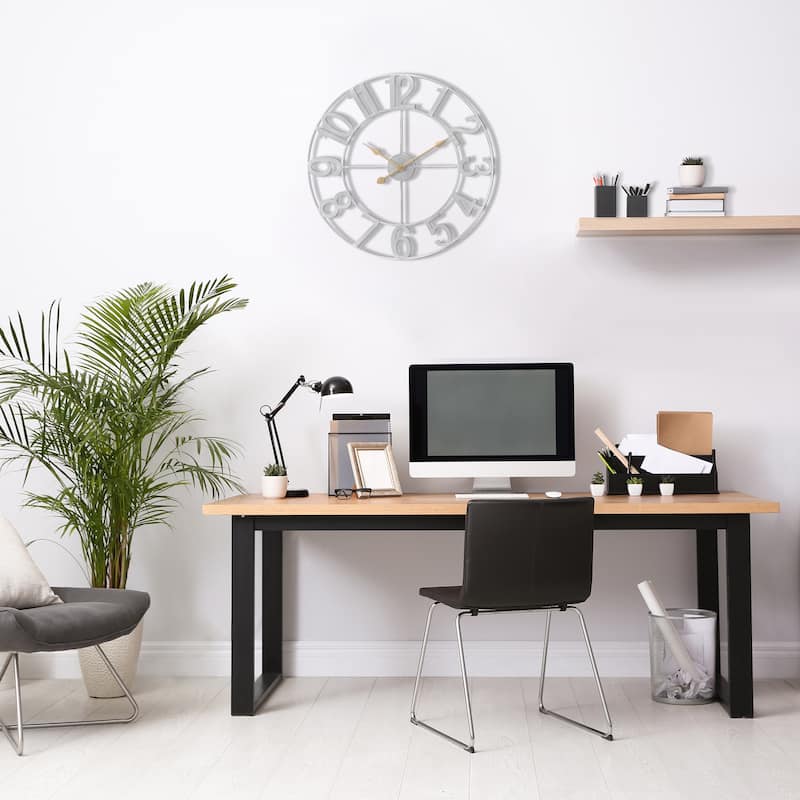 Sorbus Large 16 inch Decorative Round Analog Wall Clock Battery Operated With Numeral Style Design - 16"