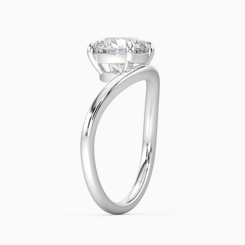 Auriya 14K Gold Lab Grown Diamond Round Curved Solitaire Engagement Ring 1.00 - 5.00ct. tw. (F-G, VS)