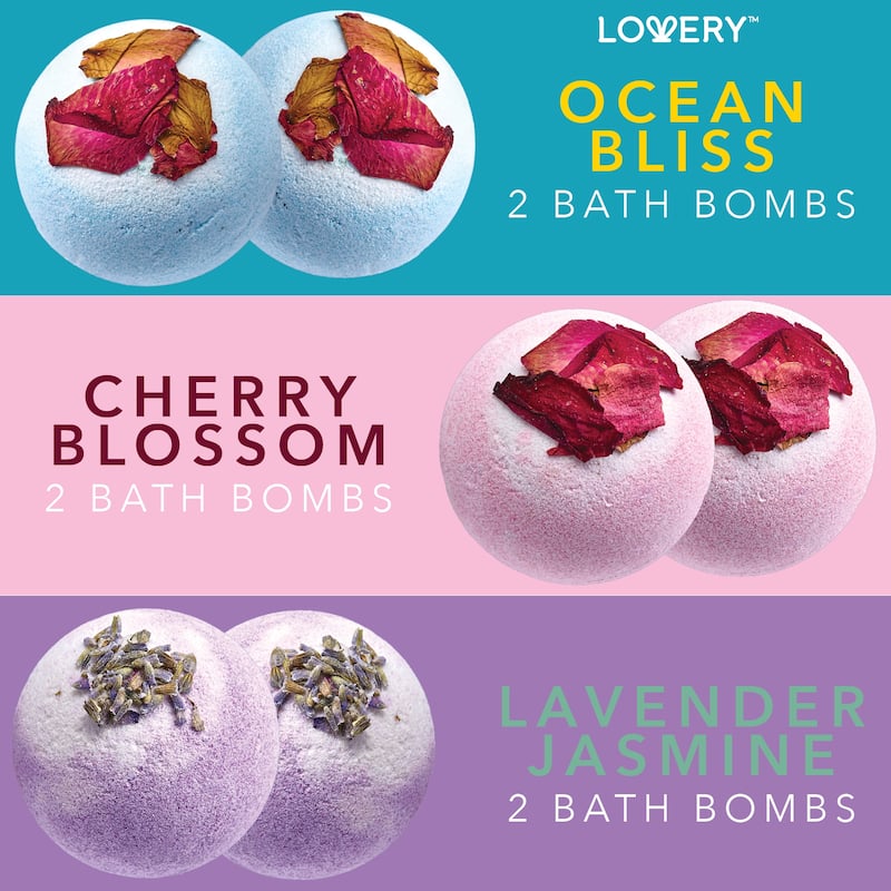 Lovery Lovery Bath Bombs Gift Set - 10 XL Bath Fizzies with Shea & Coco Butter - Multi-Scented - 10 pc