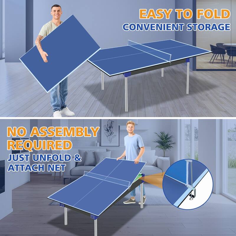 6*3ft Grey Mid-Size Ping Pong Conversion Top Foldable & Portable Table Tennis Table Top for Indoor Games