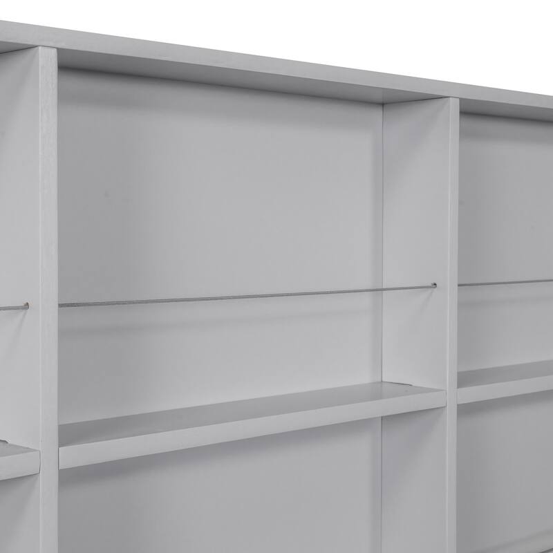 Wooden House Bed with Trundle and Shelf