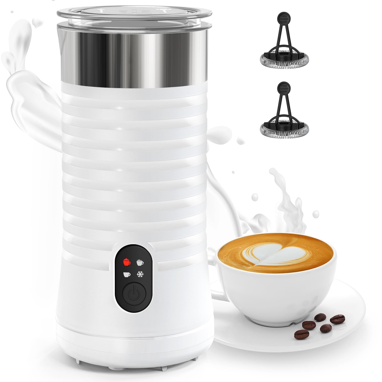 Milk Frother, 4 in 1 Electric Milk Steamer, Automatic Hot and Cold Foam Maker, Auto Shut-Off Frother